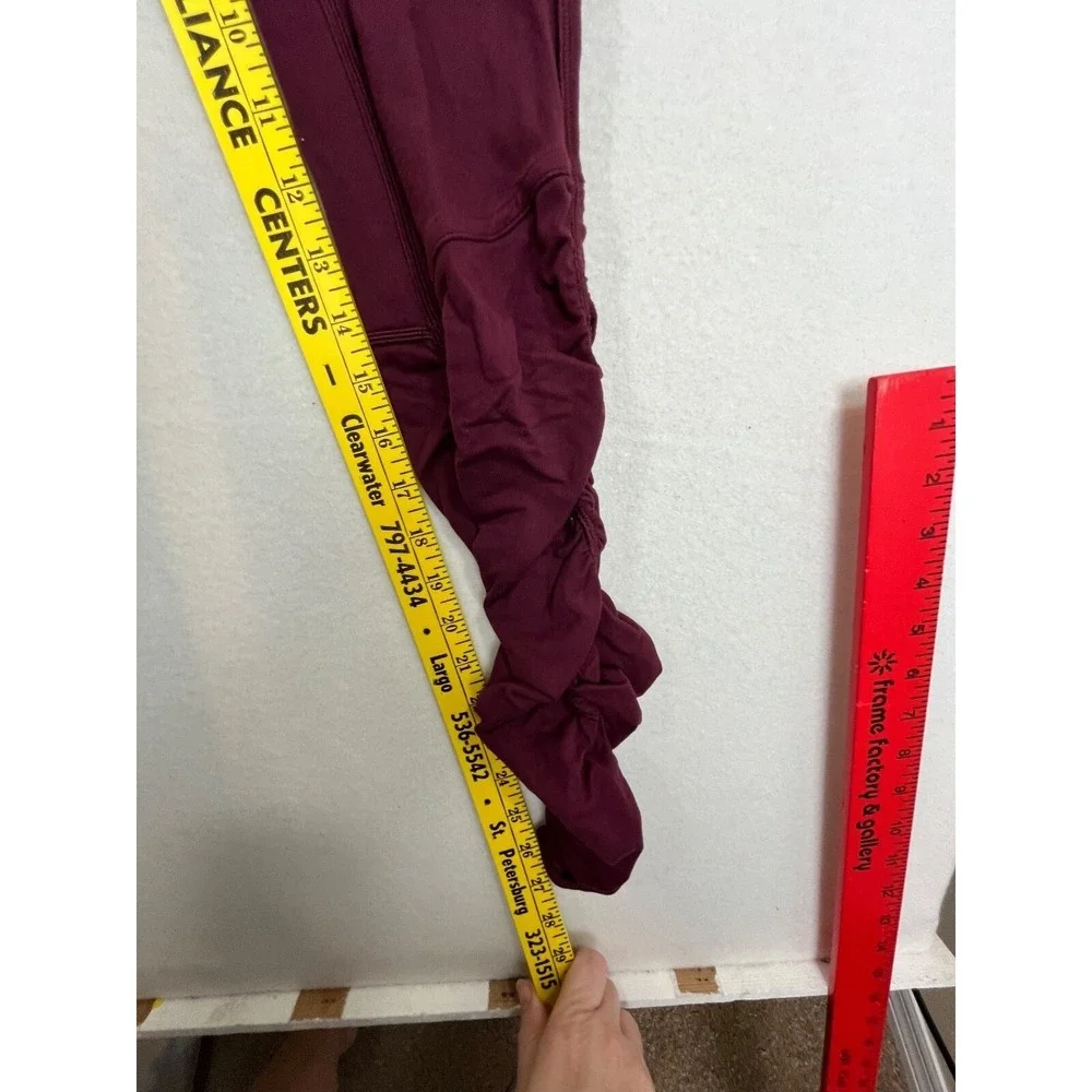 Lululemon Bordeux Ready to Rule Tight Leggins Nylon/Lycra High Rise Size 8